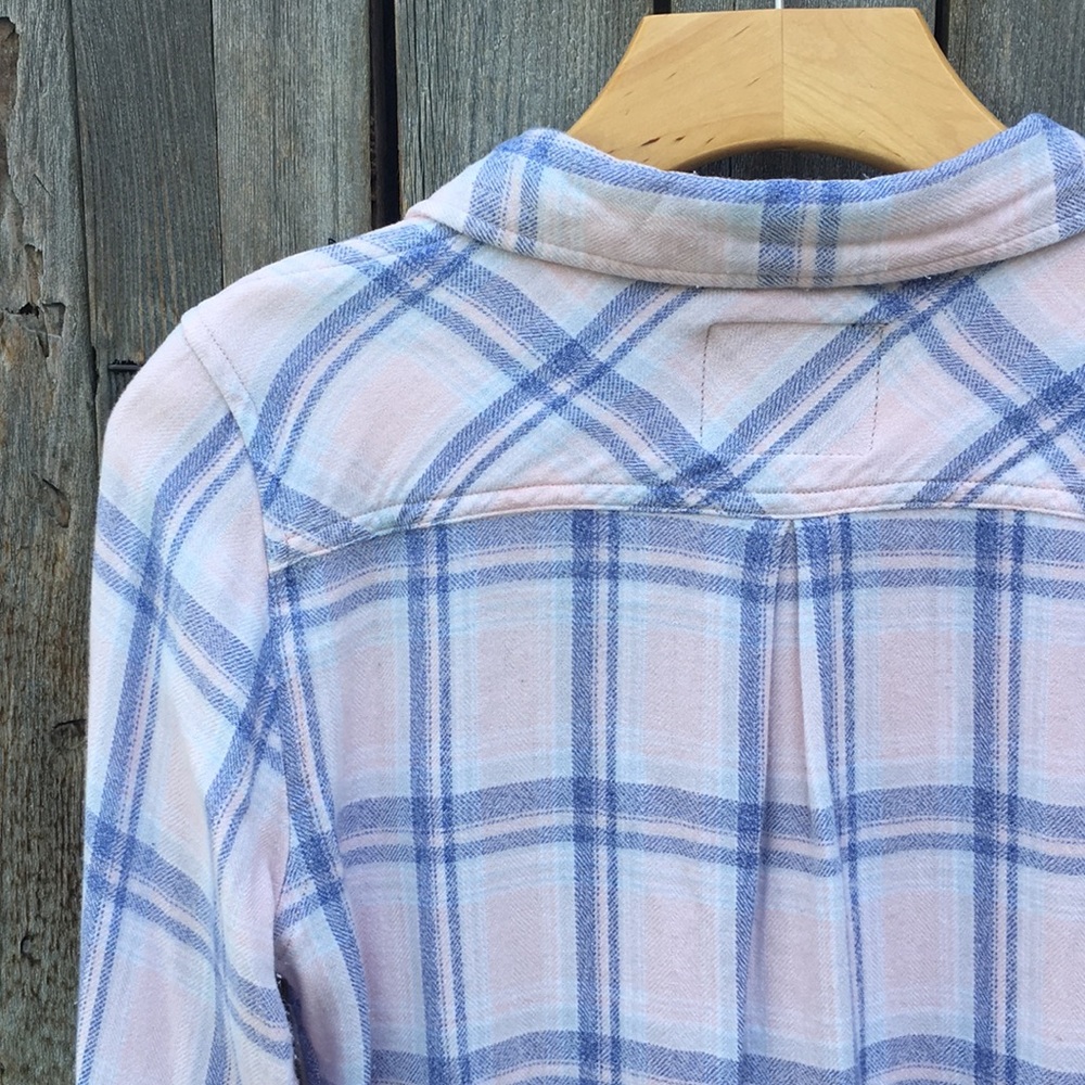 Rails Hunter Plaid Flannel Shirt Rayon Pink Blue S - Picture 10 of 16
